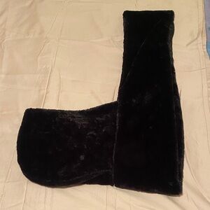 Women’s Black Fuzzy Hooded Infinity Scarf